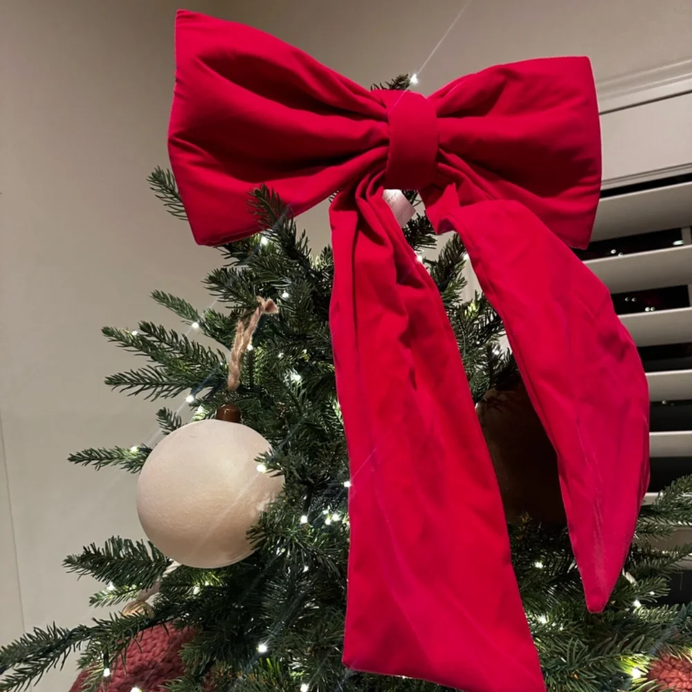 Large hot pink bow Christmas tree topper pinkmas